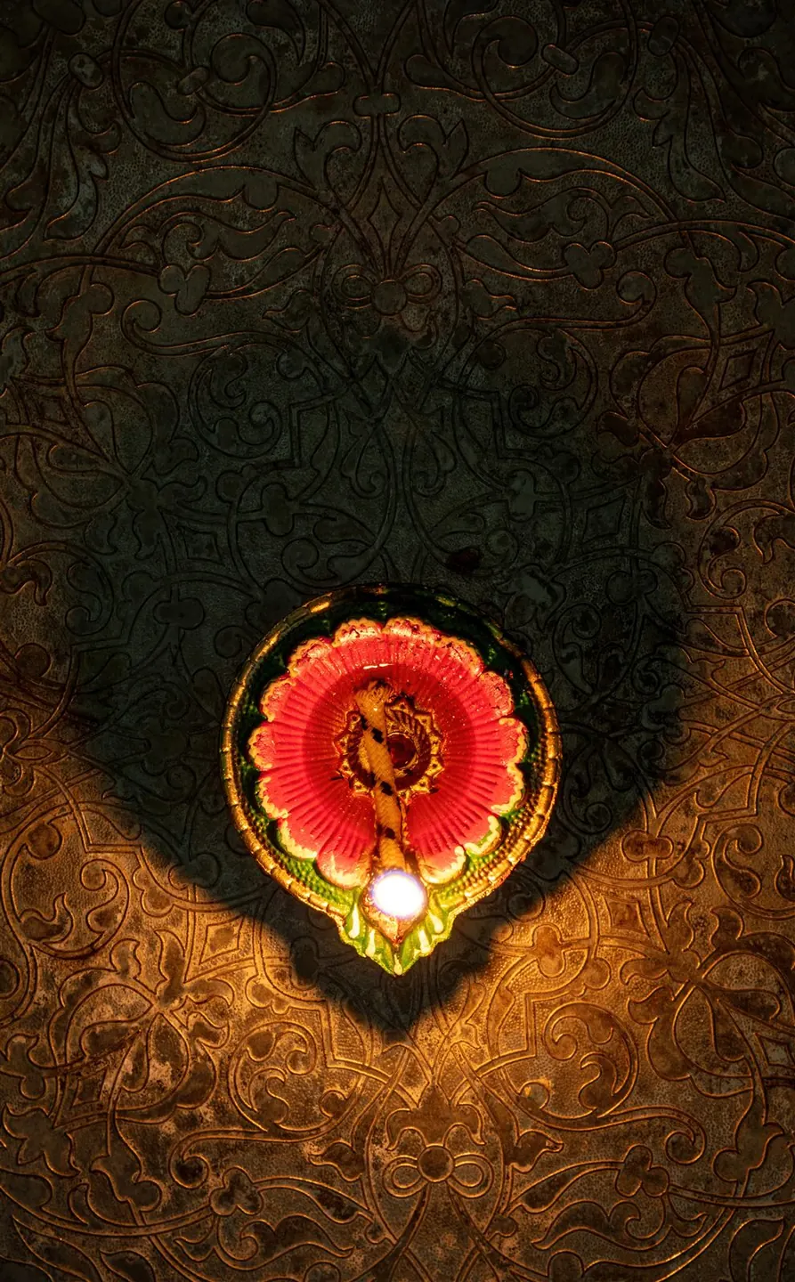 Glowing diya lamp